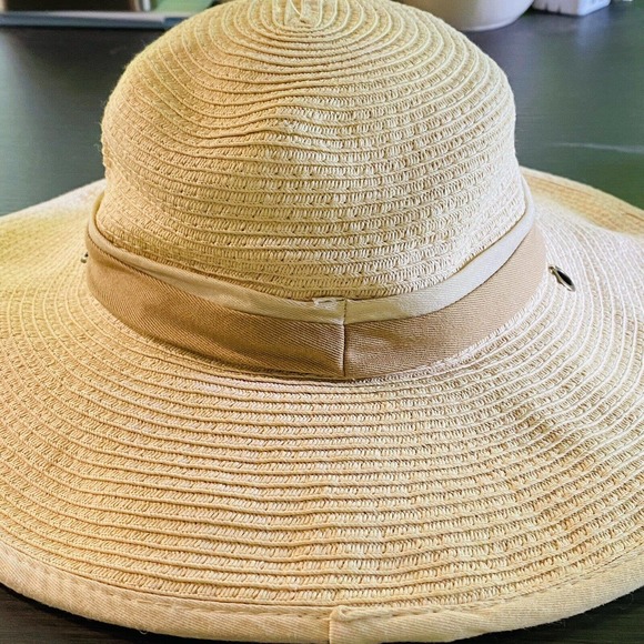 Koppen Paper Straw Wide Brim Sun Hat Elastic Band Unisex - Picture 3 of 6